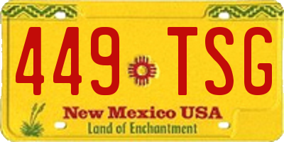 NM license plate 449TSG