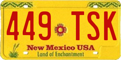 NM license plate 449TSK