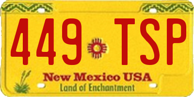 NM license plate 449TSP