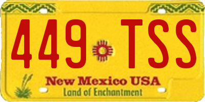 NM license plate 449TSS