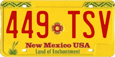 NM license plate 449TSV