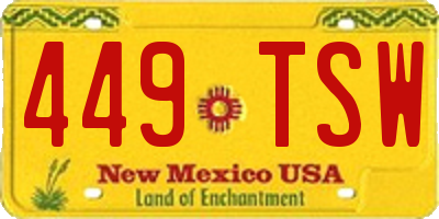 NM license plate 449TSW