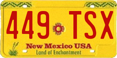 NM license plate 449TSX