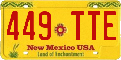NM license plate 449TTE