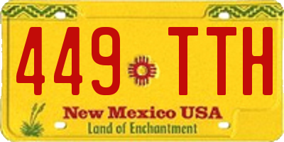 NM license plate 449TTH