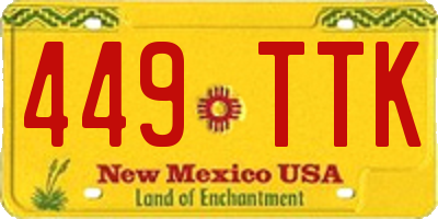 NM license plate 449TTK