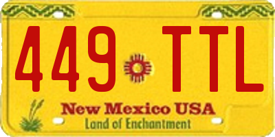 NM license plate 449TTL