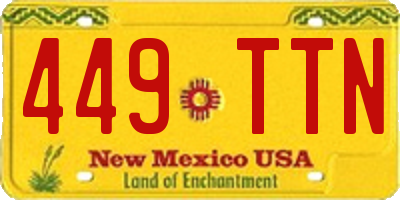 NM license plate 449TTN