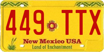 NM license plate 449TTX