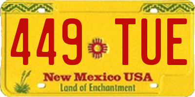 NM license plate 449TUE