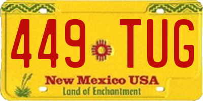 NM license plate 449TUG
