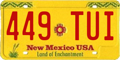 NM license plate 449TUI