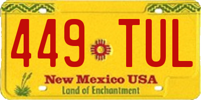 NM license plate 449TUL