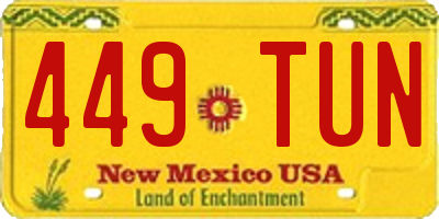 NM license plate 449TUN