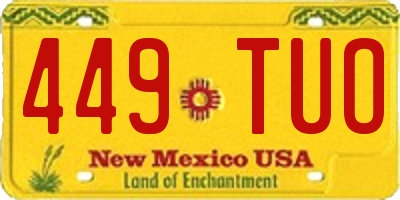NM license plate 449TUO
