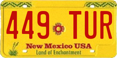 NM license plate 449TUR