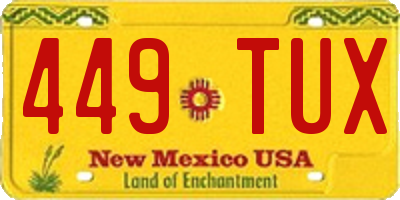 NM license plate 449TUX