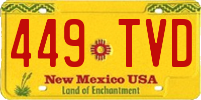 NM license plate 449TVD