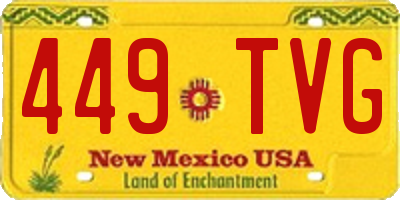 NM license plate 449TVG
