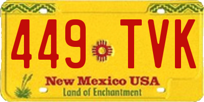 NM license plate 449TVK