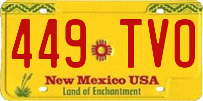 NM license plate 449TVO