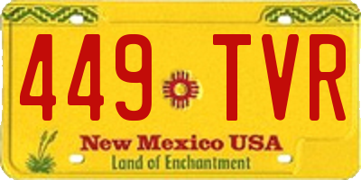 NM license plate 449TVR