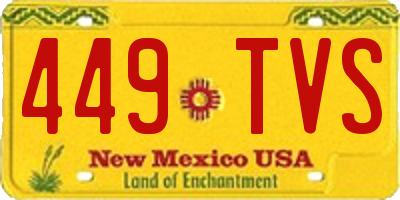 NM license plate 449TVS