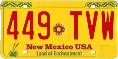 NM license plate 449TVW