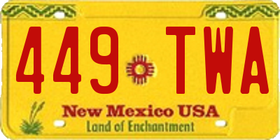 NM license plate 449TWA