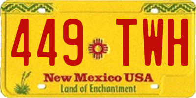NM license plate 449TWH