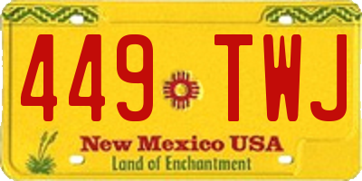 NM license plate 449TWJ