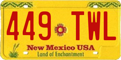 NM license plate 449TWL