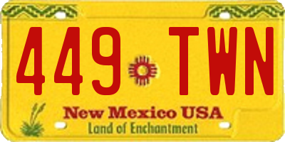 NM license plate 449TWN