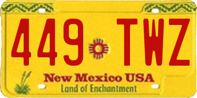 NM license plate 449TWZ