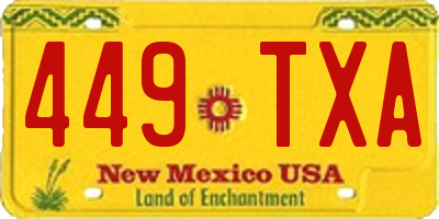 NM license plate 449TXA