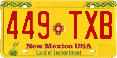 NM license plate 449TXB