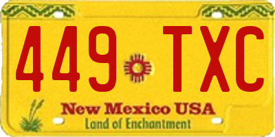 NM license plate 449TXC