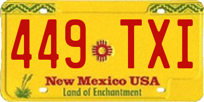 NM license plate 449TXI