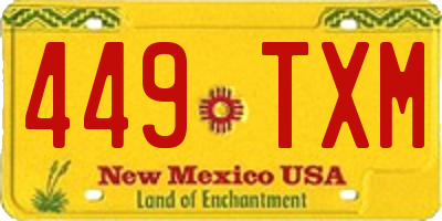 NM license plate 449TXM