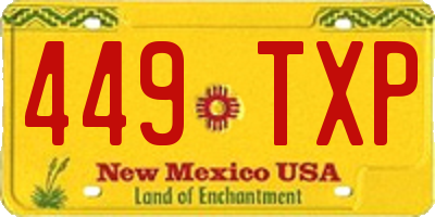 NM license plate 449TXP