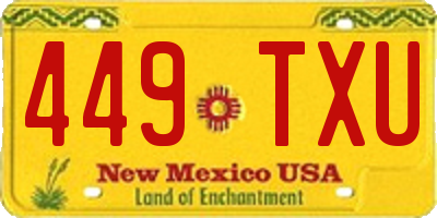 NM license plate 449TXU