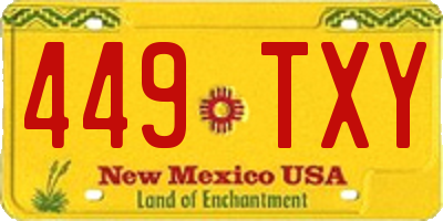 NM license plate 449TXY