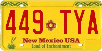 NM license plate 449TYA
