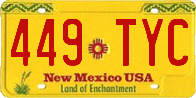 NM license plate 449TYC