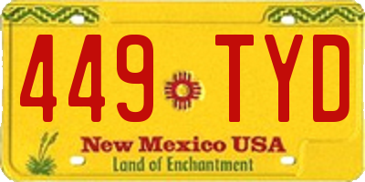 NM license plate 449TYD