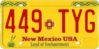 NM license plate 449TYG
