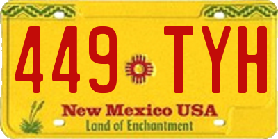 NM license plate 449TYH
