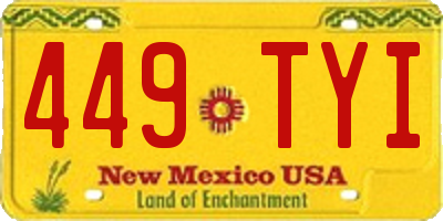 NM license plate 449TYI