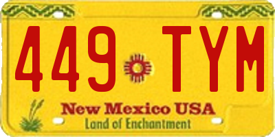 NM license plate 449TYM
