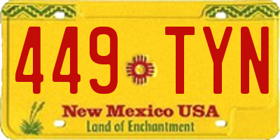 NM license plate 449TYN